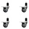 Service Caster 3'' SS Thermoplastic Rubber Swivel 1-3/4'' Expanding Stem Caster Set Total Lock Brake, 4PK SCC-SSEXTTL20S314-TPRB-134-4 - alternate 1
